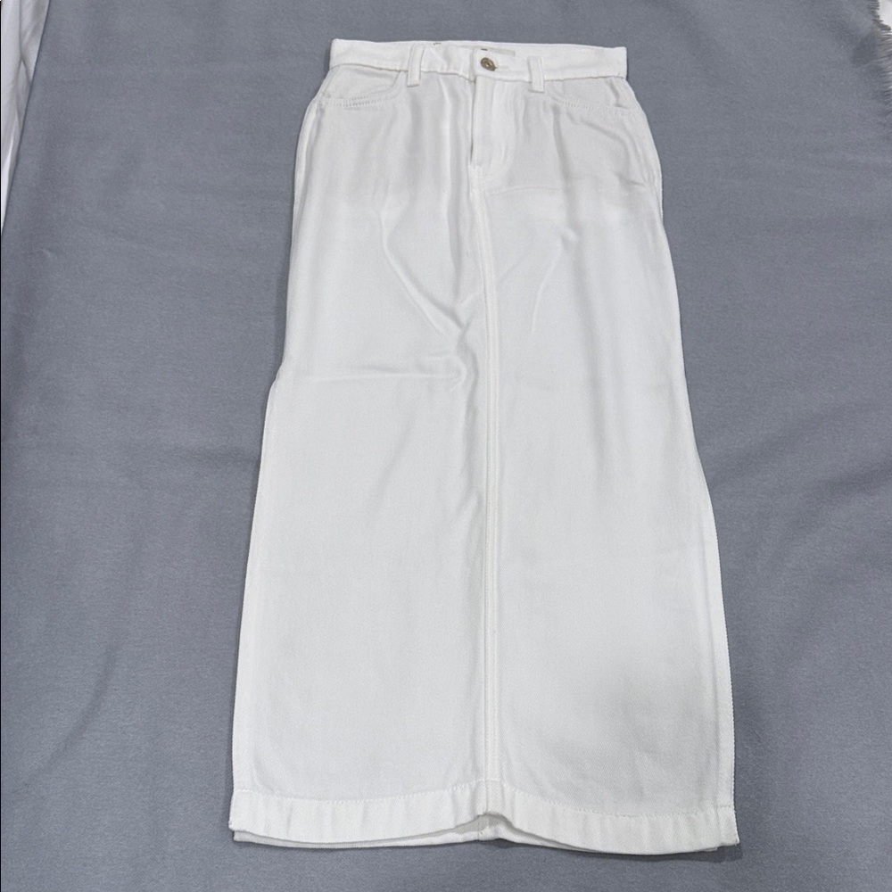 7 For All Mankind White Denim Skirt